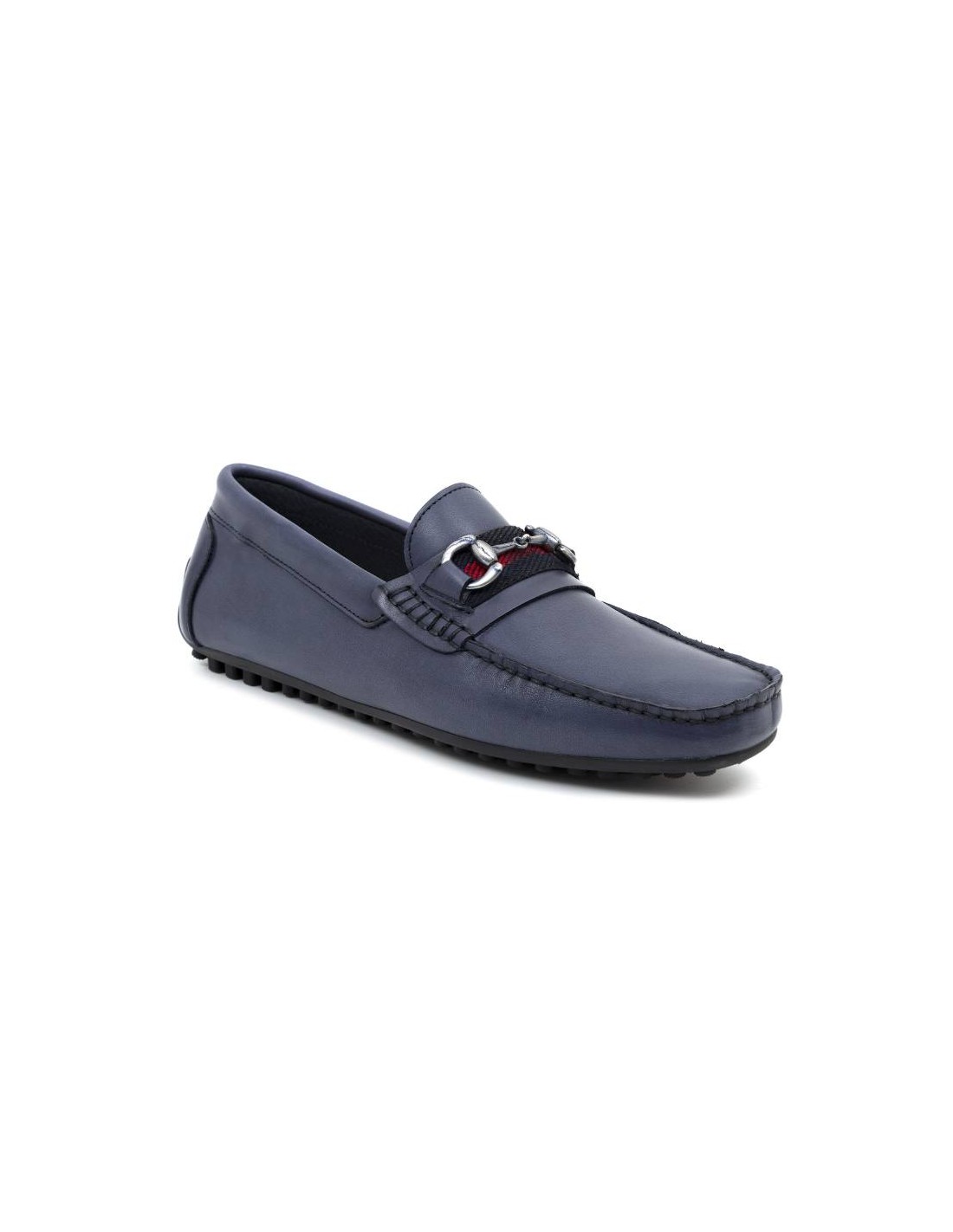 ortiz & reed Mocasín de piel con hebilla color azul BELIPO-NAVY Tienda