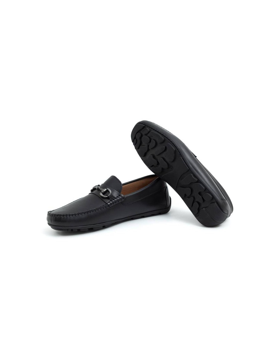 ortiz & reed Mocasín de piel con hebilla color negro BELILLA-NEGRO Liquidación