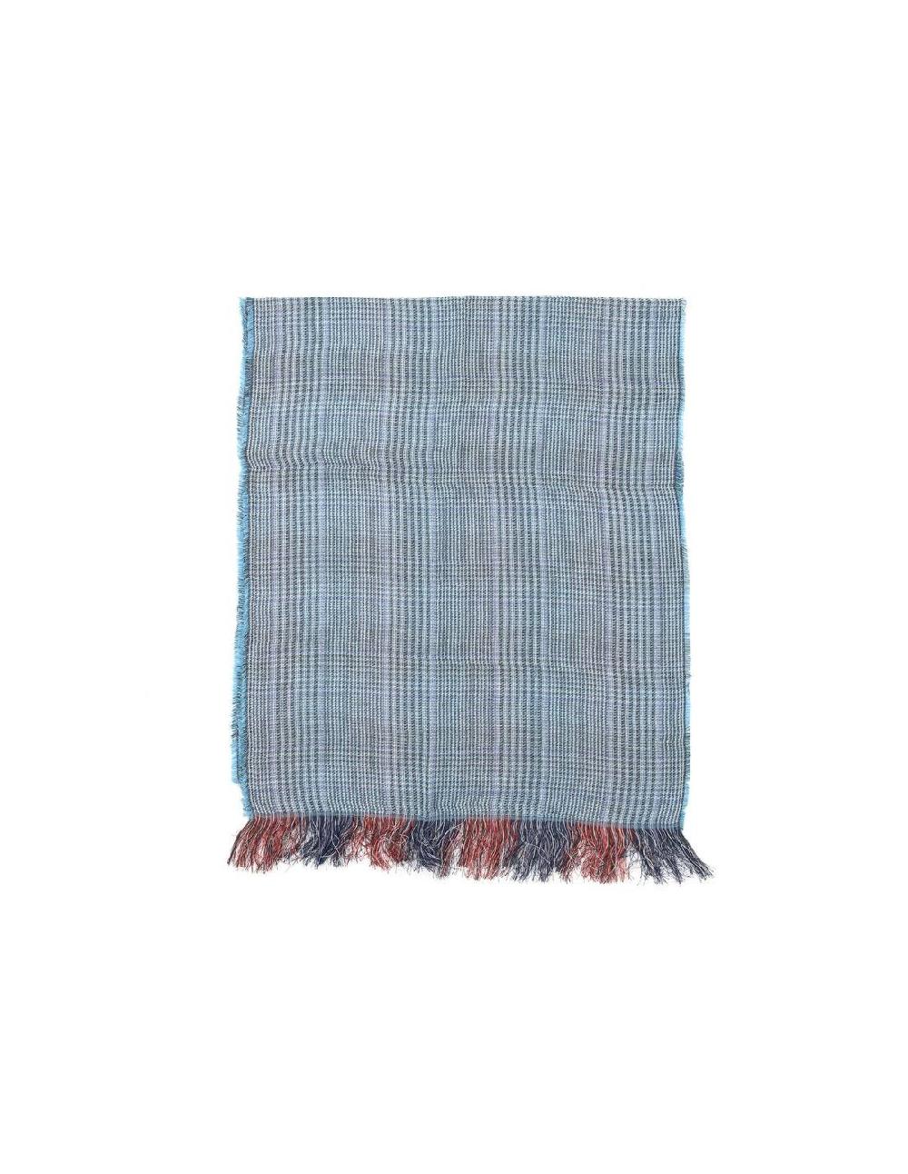 ortiz & reed Foulard para mujer liso con flecos color azul NIC-1543-BLUE