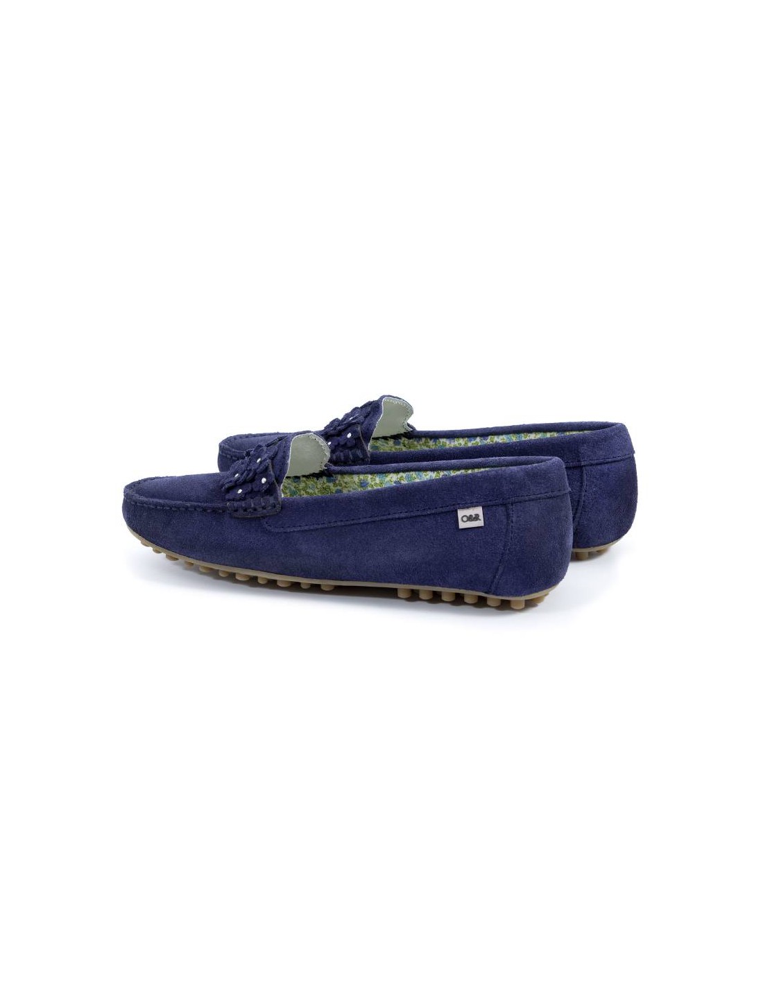 ortiz & reed Mocasines de mujer de ante con antifaz color azul W-SUNSHINE-NAVY Oferta especial de fábrica