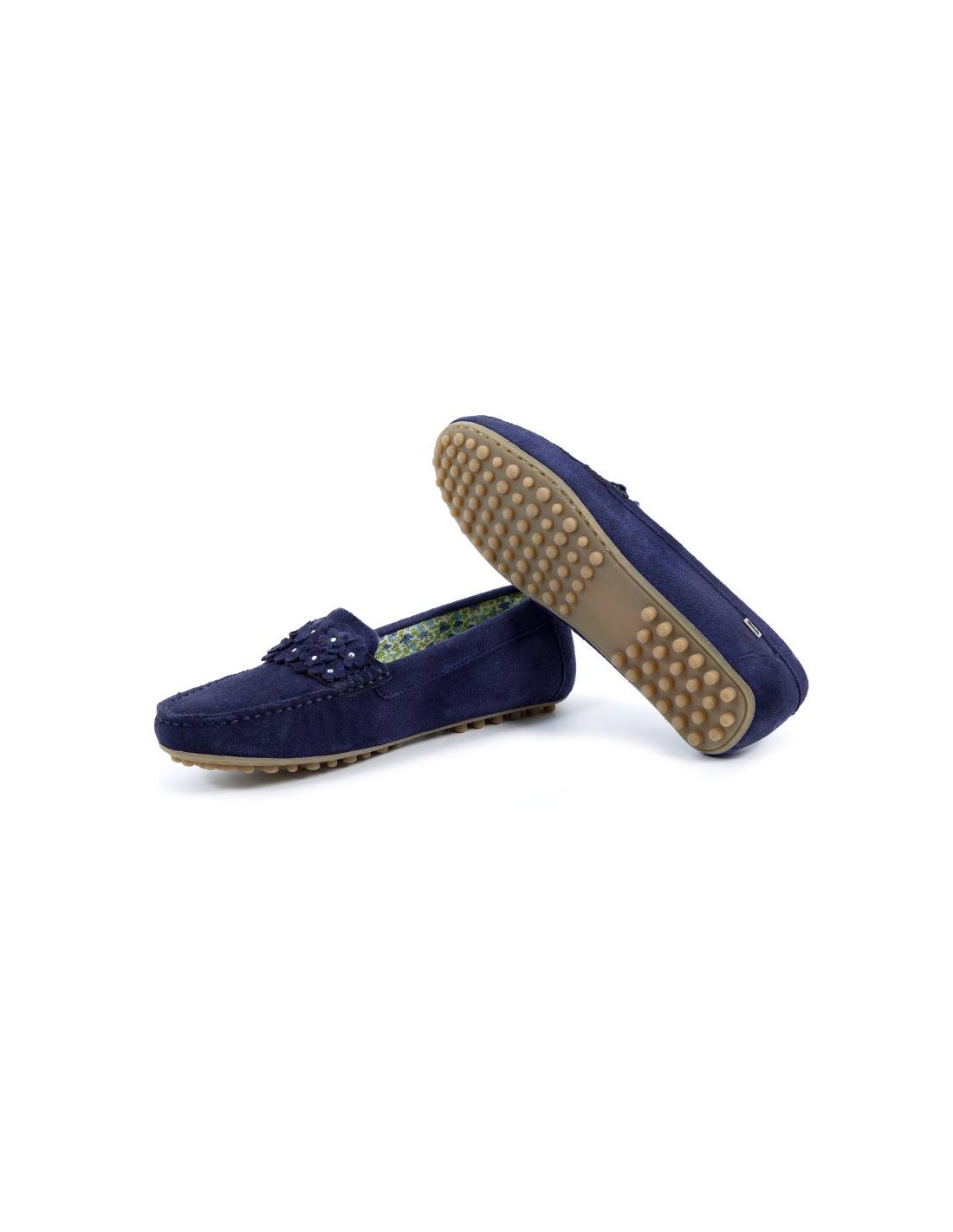 ortiz & reed Mocasines de mujer de ante con antifaz color azul W-SUNSHINE-NAVY Oferta especial de fábrica