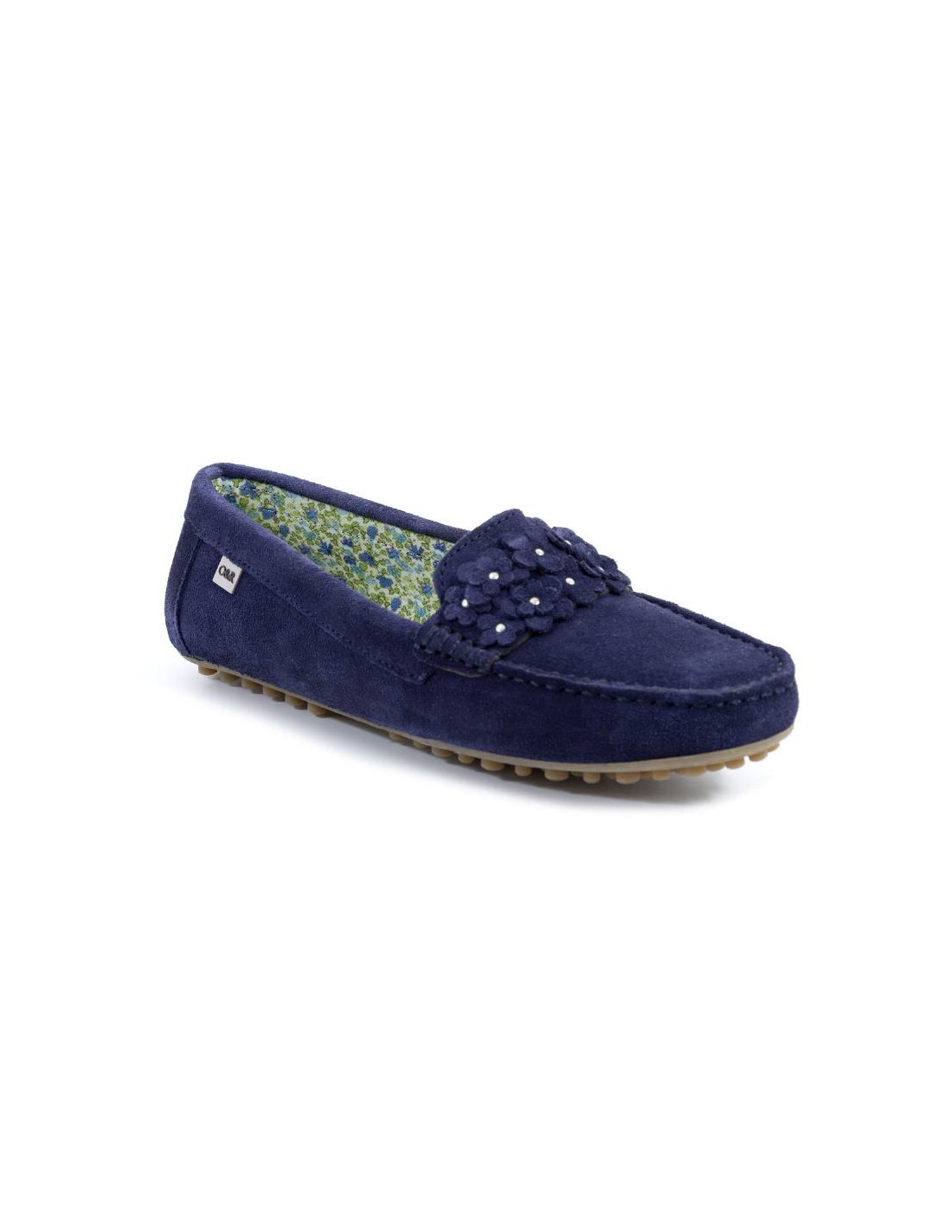 ortiz & reed Mocasines de mujer de ante con antifaz color azul W-SUNSHINE-NAVY Oferta especial de fábrica