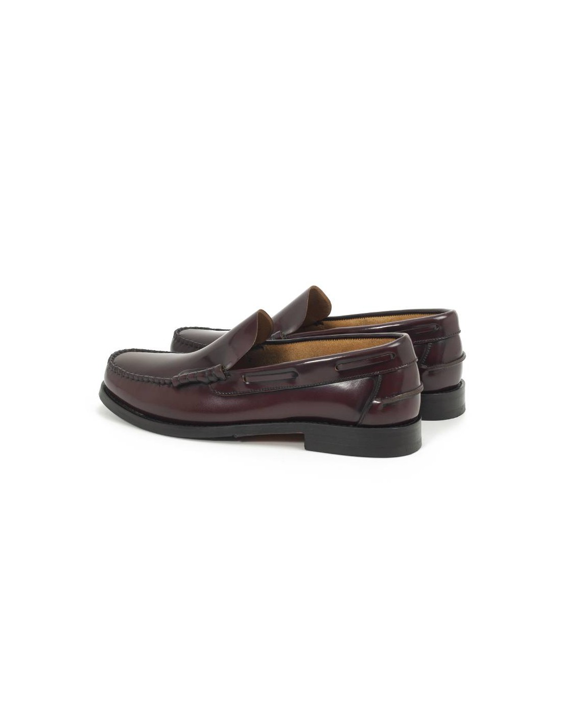 ortiz & reed Castellanos de piel con costura color burdeos PULEO-BURDEOS En oferta