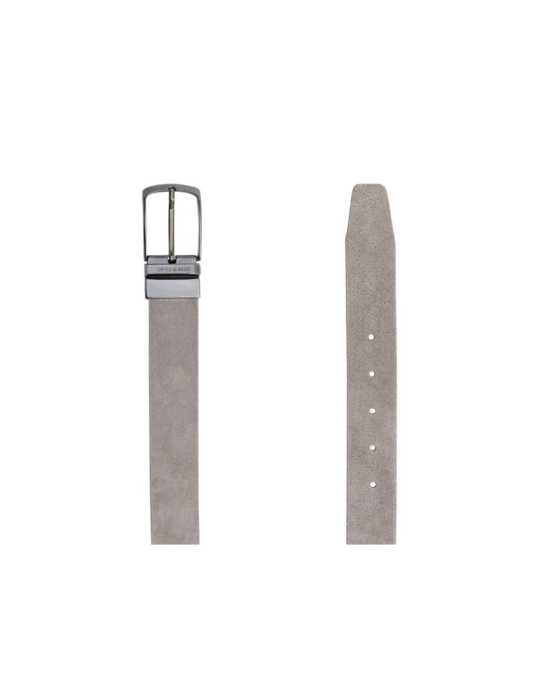 ortiz & reed Cinturón de ante afelpado color gris B-SELLIVER-GRIS Última moda