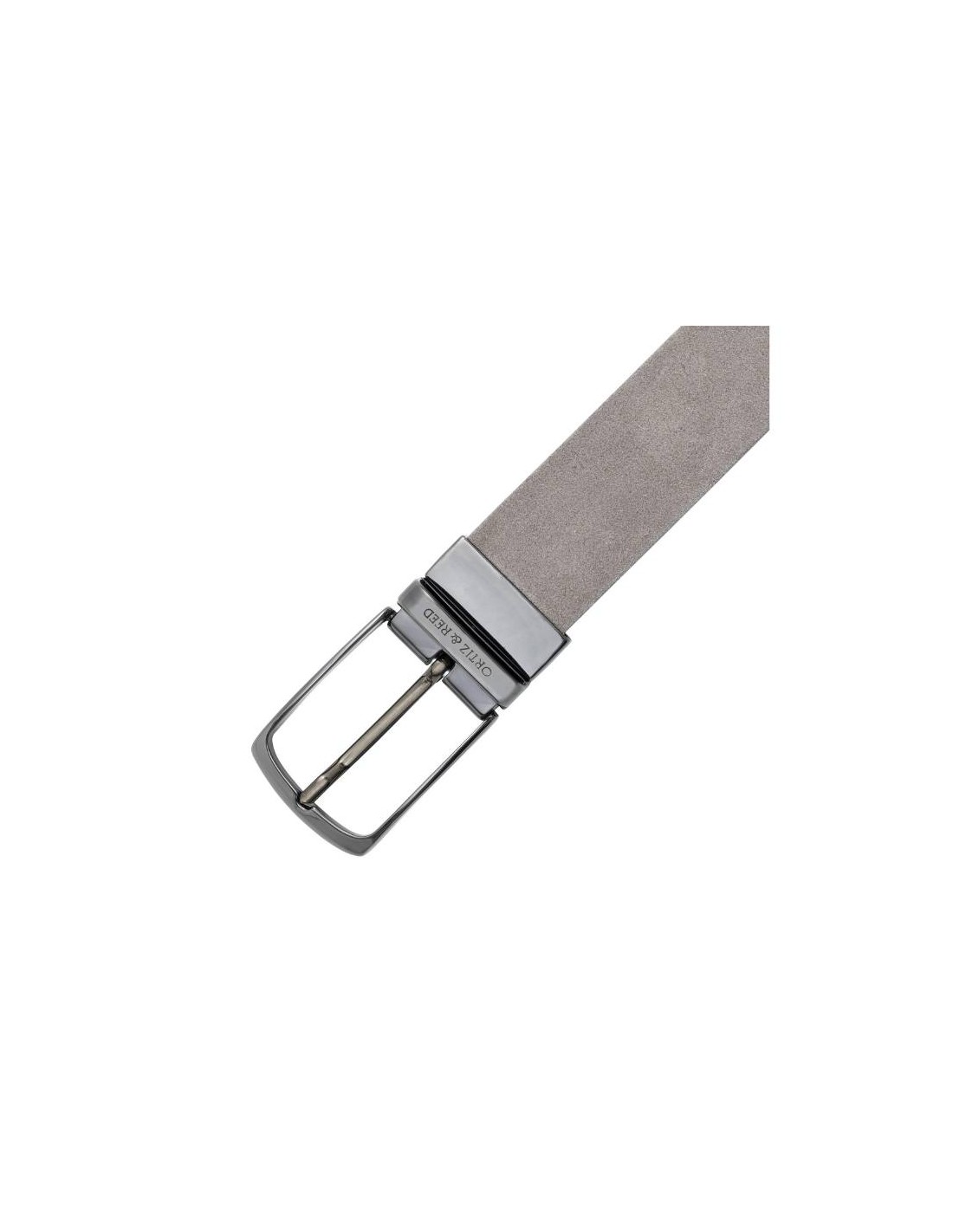 ortiz & reed Cinturón de ante afelpado color gris B-SELLIVER-GRIS Última moda