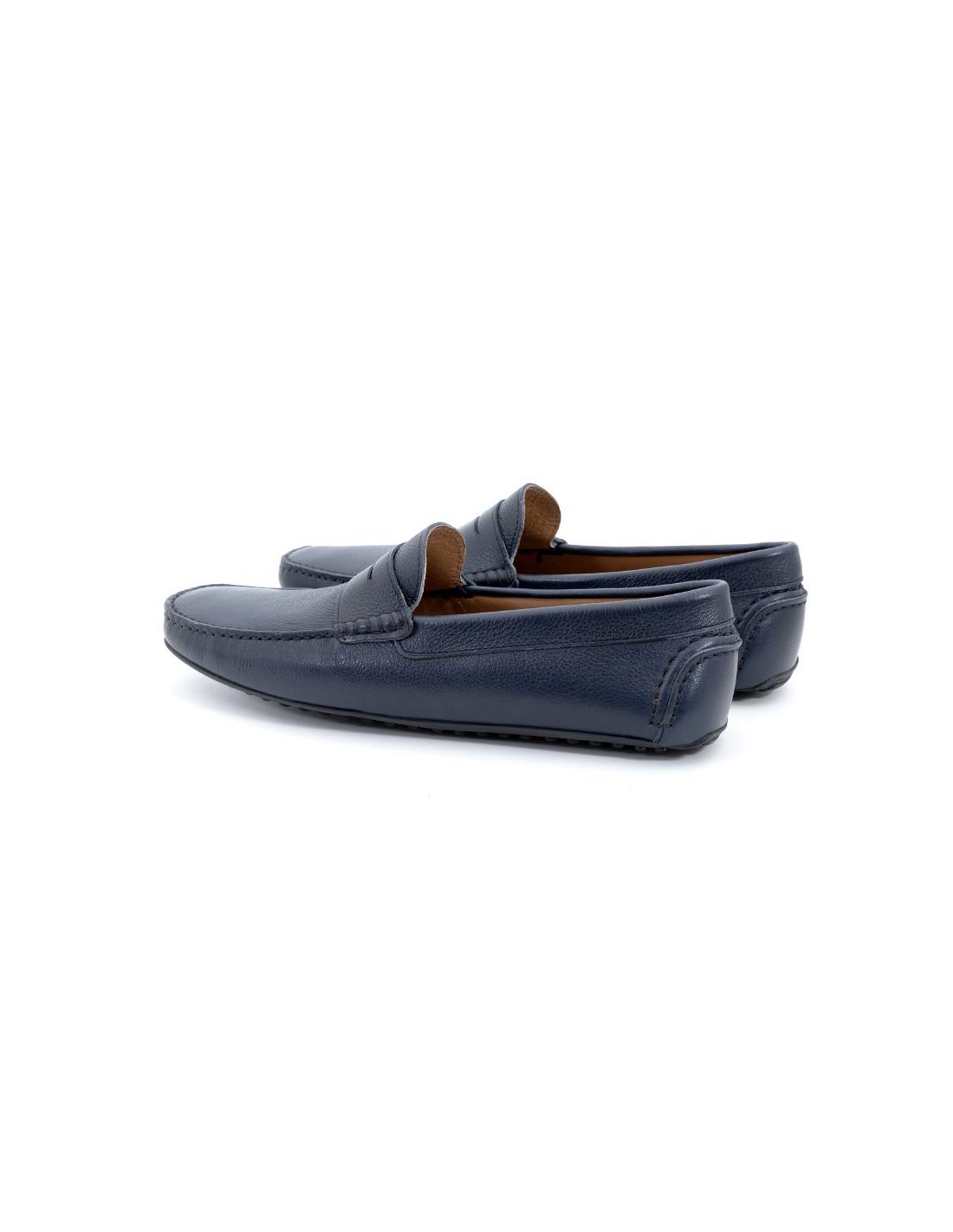 ortiz & reed Mocasín de piel con antifaz color azul ELFAZ-MARINO Outlet
