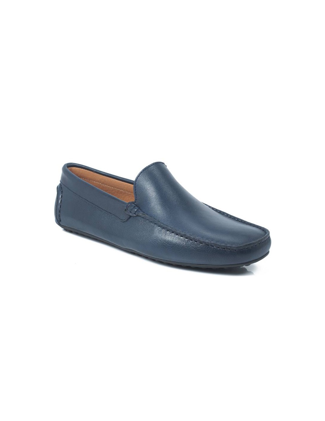 ortiz & reed Mocasín de piel con antifaz color azul ELLIOT-NAVY Rebajas
