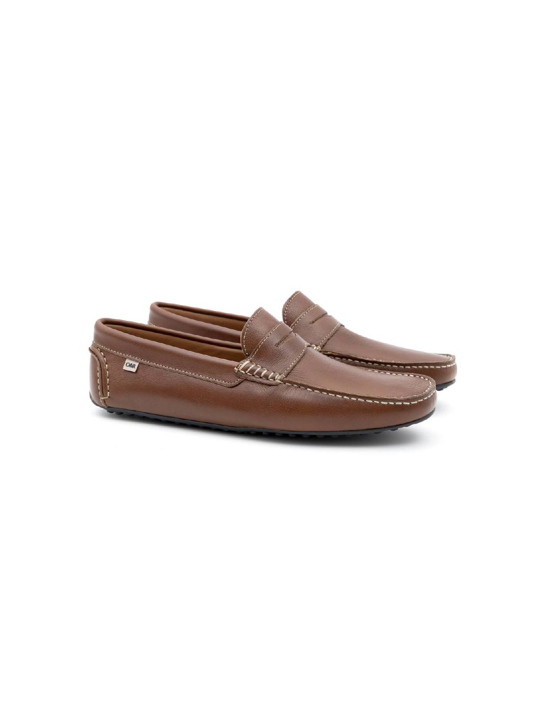 ortiz & reed Mocasín de piel con antifaz color cuero EDWARD-CUERO