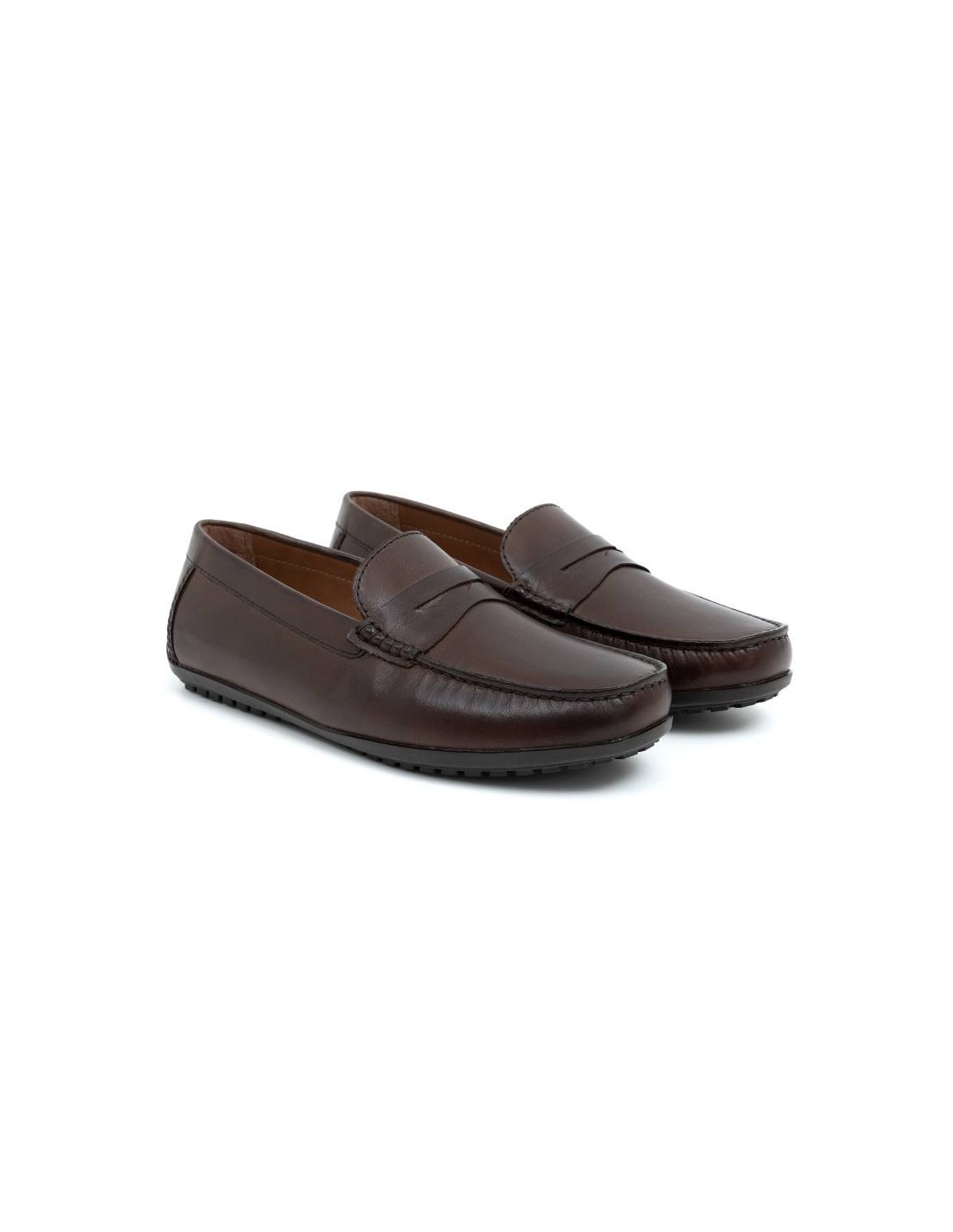 ortiz & reed Mocasín de piel con antifaz color marrón MILED-BROWN