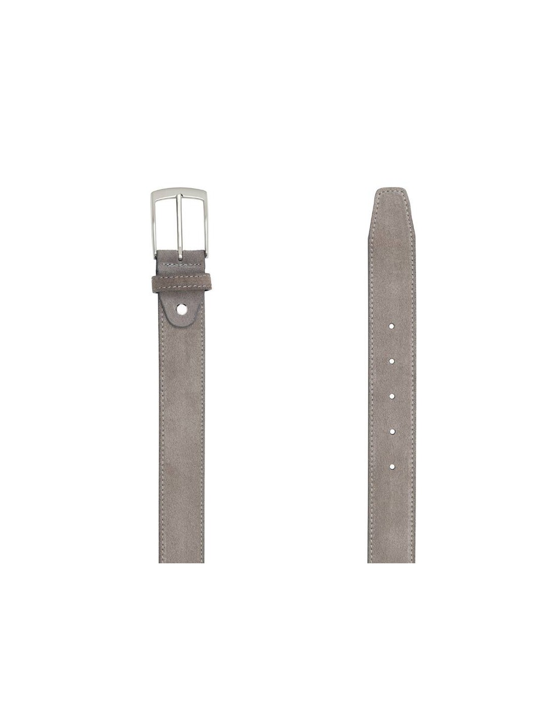 ortiz & reed Cinturón de ante cosido artesano color gris B-SAKTER-GRIS Último día
