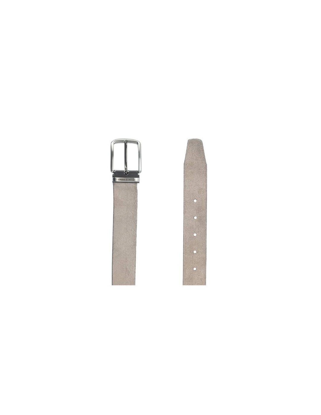 ortiz & reed Cinturón de ante liso color gris B-STRUFFEL-NIQUEL Tienda de fábrica