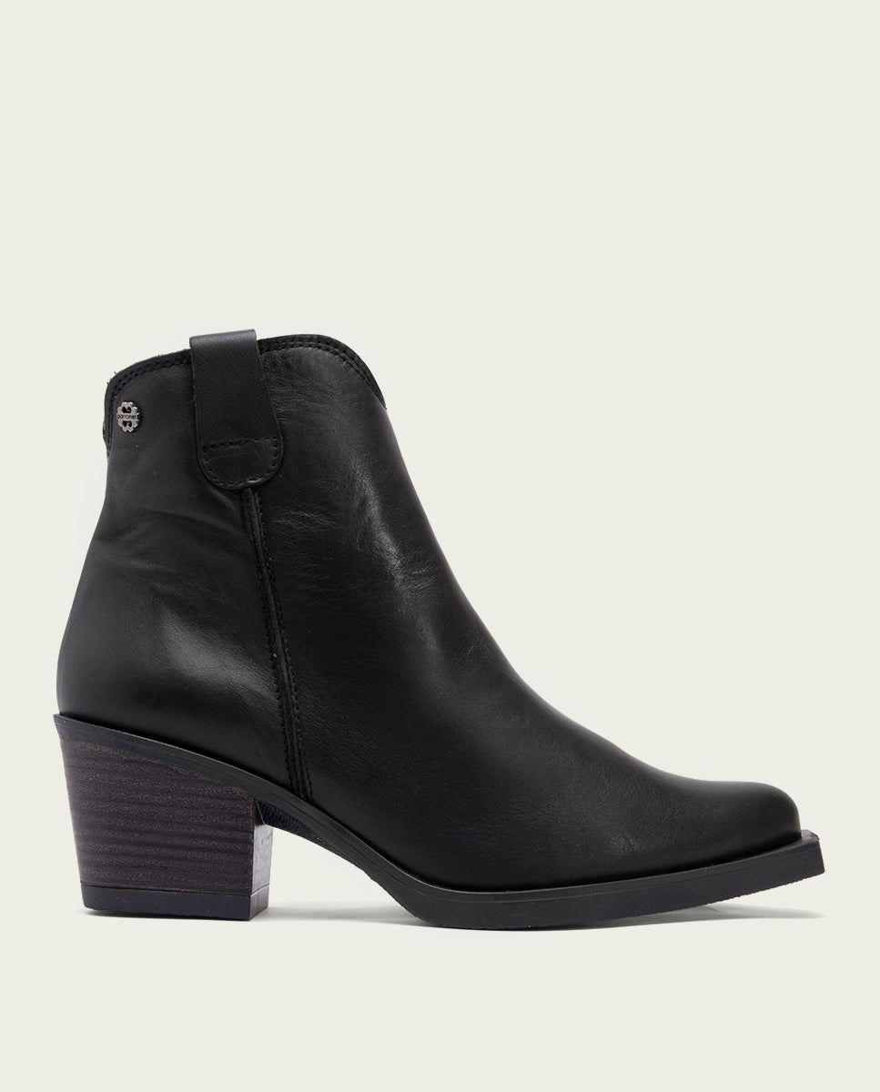 porronet BOTINES COWBOY DE PIEL NEGRO CON CREMALLERA HADRIA