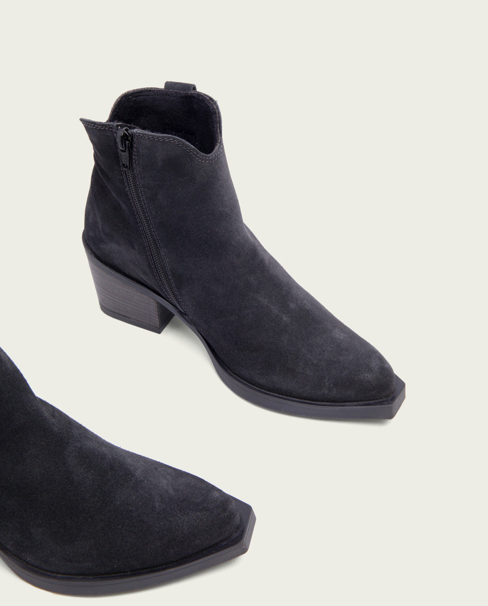 porronet BOTINES COWBOY DE PIEL CARBÓN CON CREMALLERA HEBE Solo queda un día