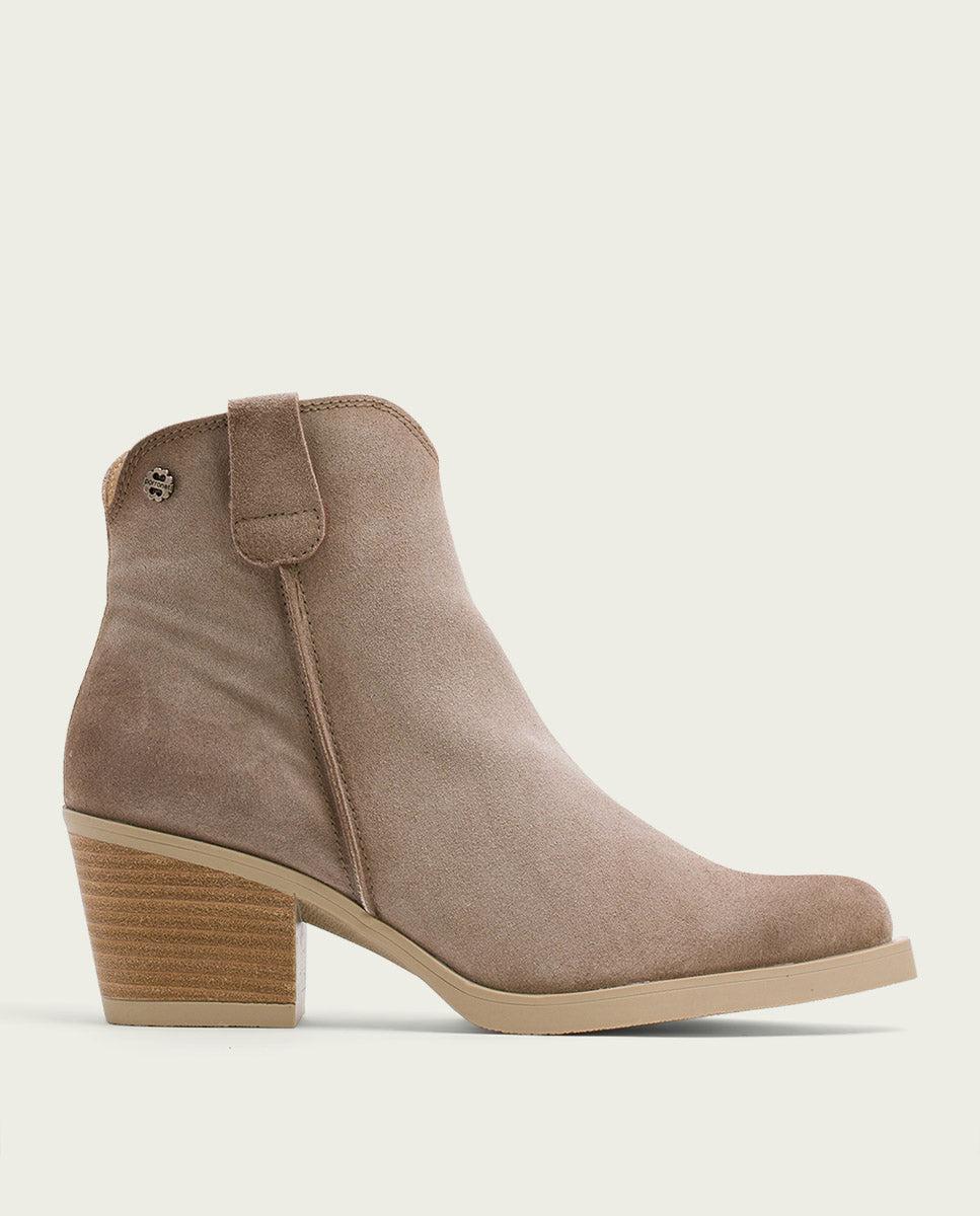 porronet BOTINES COWBOY DE PIEL ARENA CON CREMALLERA HEBE