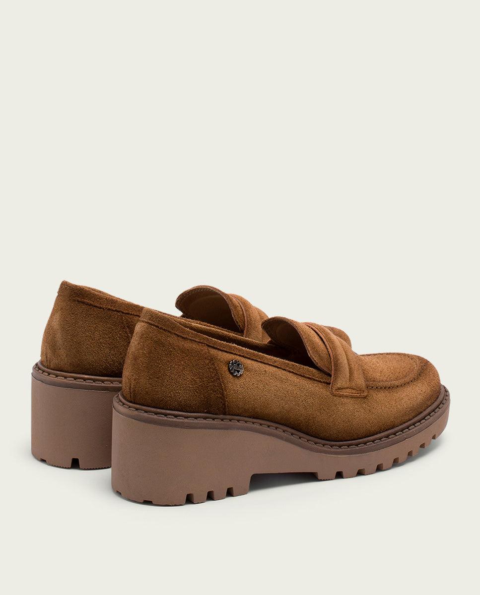 porronet MOCASINES DE PIEL CON CUÑA CUERO LAIA Envío internacional gratuito