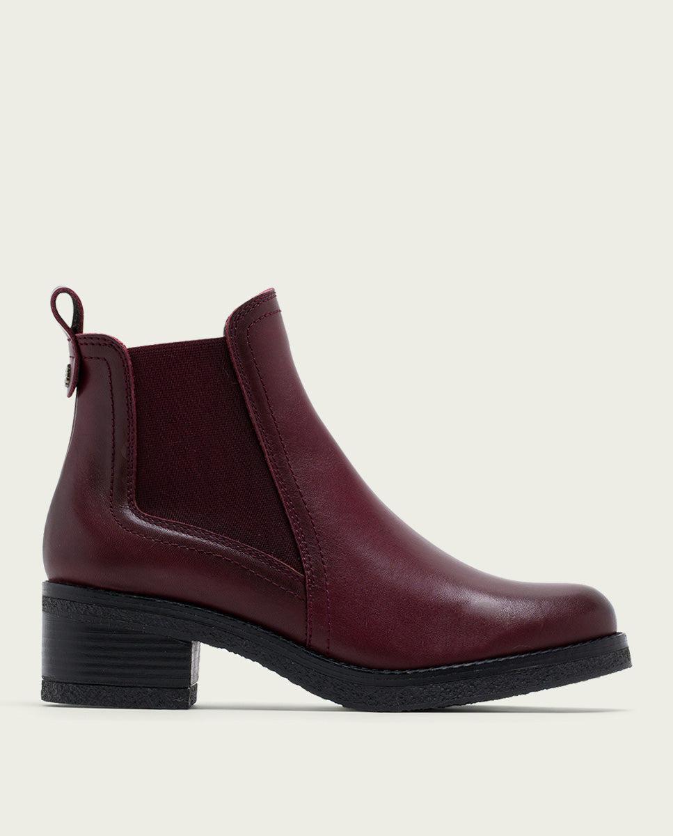 porronet BOTINES DE PIEL BURDEOS CON ELÁSTICOS GIANNINA
