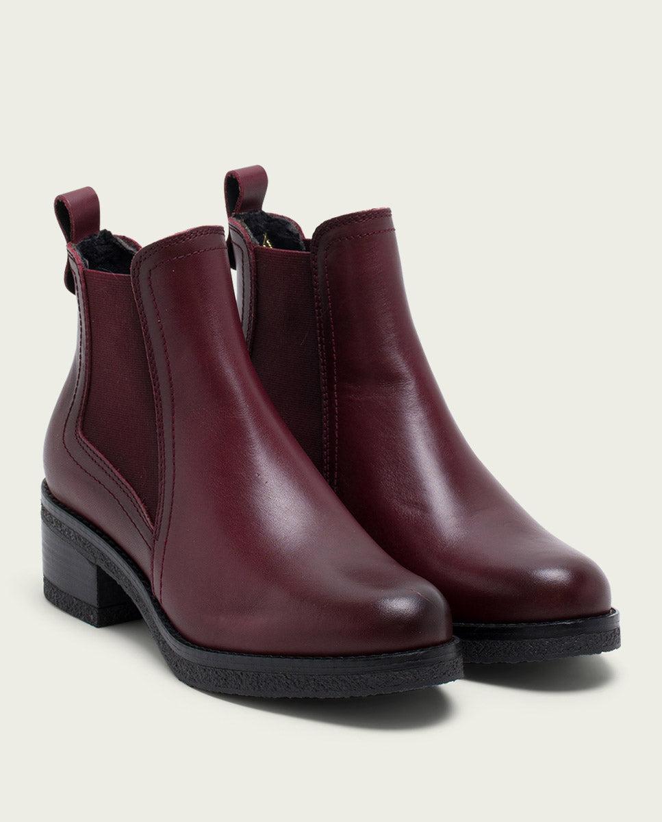 porronet BOTINES DE PIEL BURDEOS CON ELÁSTICOS GIANNINA Última moda