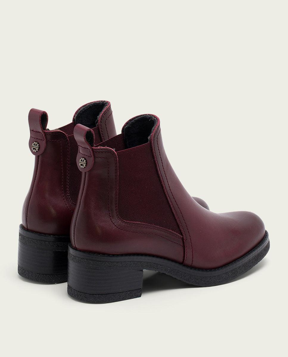 porronet BOTINES DE PIEL BURDEOS CON ELÁSTICOS GIANNINA Última moda