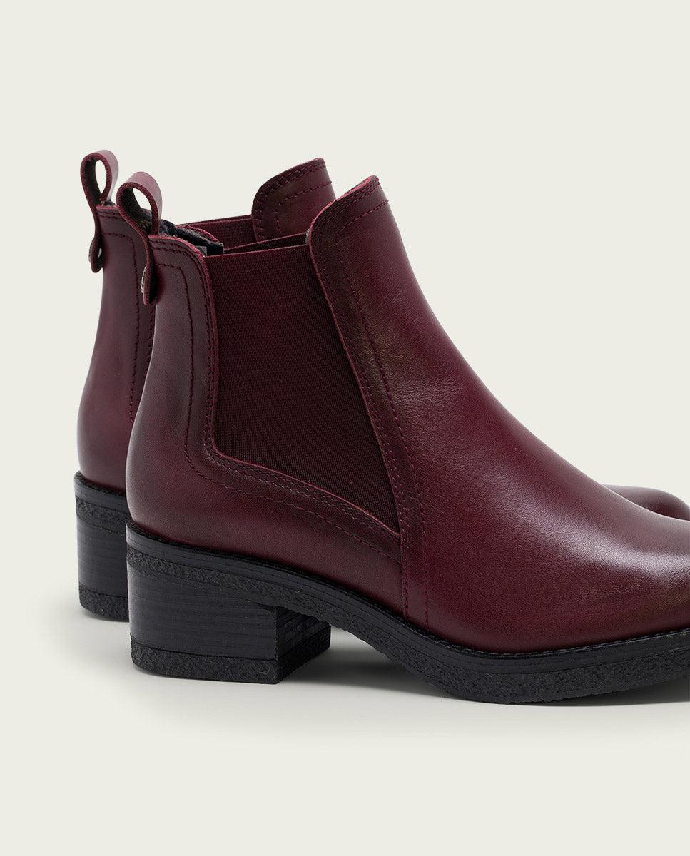 porronet BOTINES DE PIEL BURDEOS CON ELÁSTICOS GIANNINA Última moda