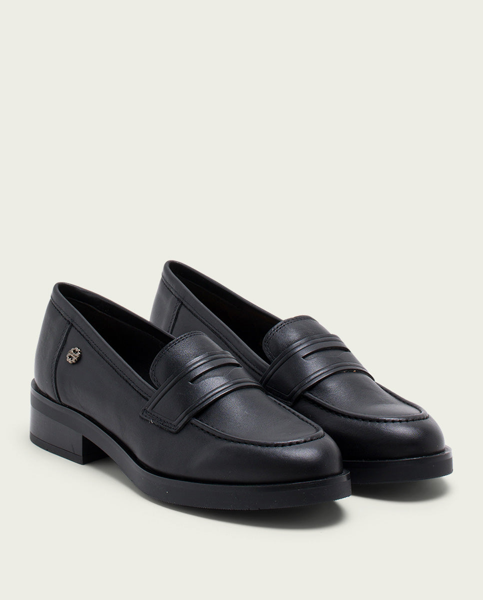 porronet MOCASINES DE PIEL NEGROS EVA Descuento por venta flash