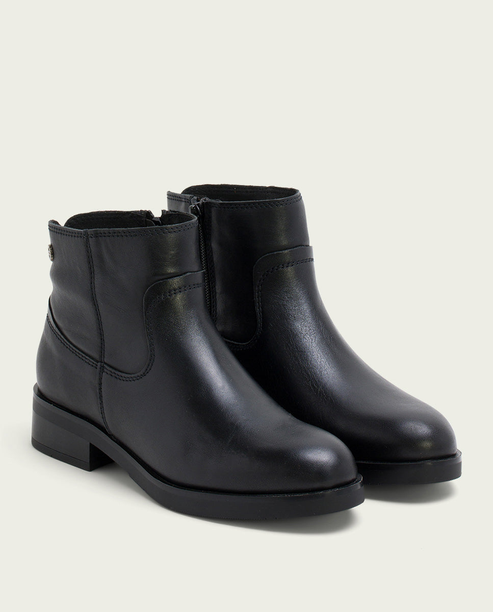 porronet BOTINES DE PIEL NEGROS CON CREMALLERA EINES