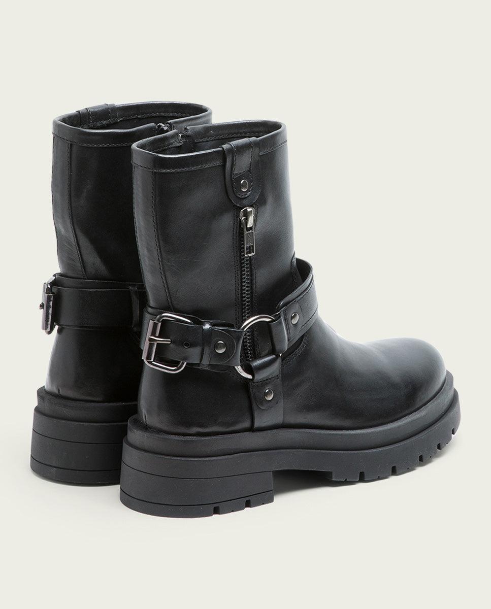 porronet BOTINES TRACK DE PIEL NEGROS CON CREMALLERA NASYA Grandes ahorros