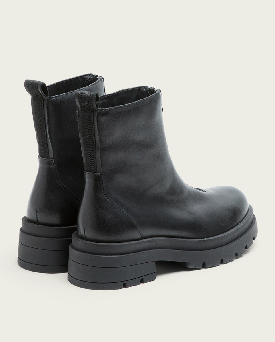 porronet BOTINES TRACK NEGROS PIEL CON CREMALLERA NALA Rebajas de fin de temporada