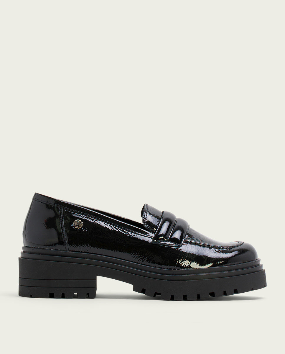 porronet MOCASINES DE PIEL CHAROL NEGROS FAYE