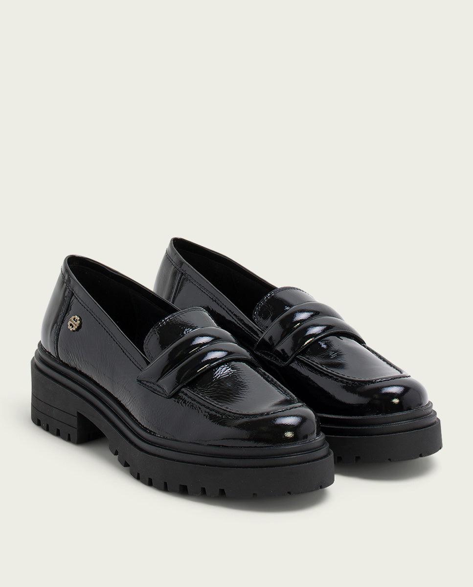 porronet MOCASINES DE PIEL CHAROL NEGROS FAYE Gran oferta
