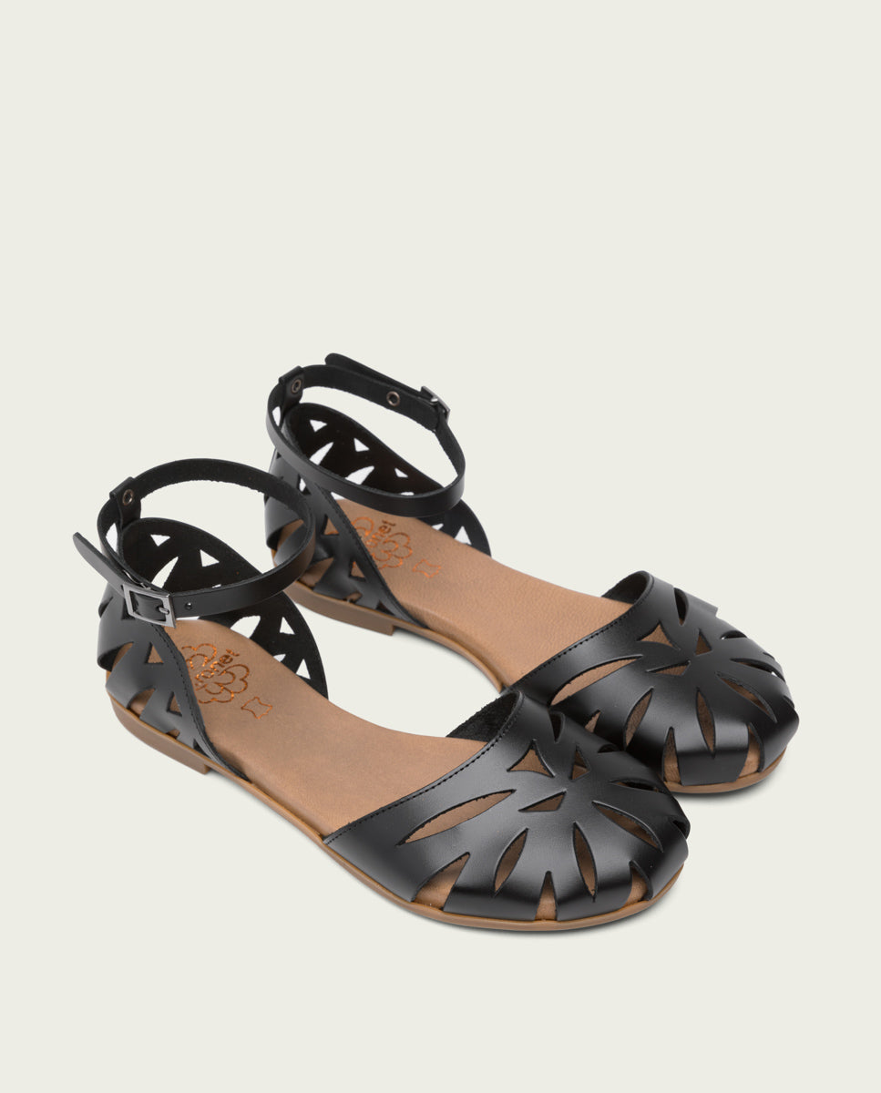 porronet SANDALIA PLANA PIEL NEGRO BETH Tienda