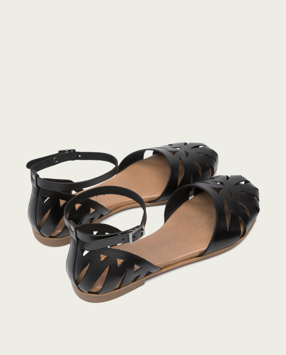porronet SANDALIA PLANA PIEL NEGRO BETH Tienda