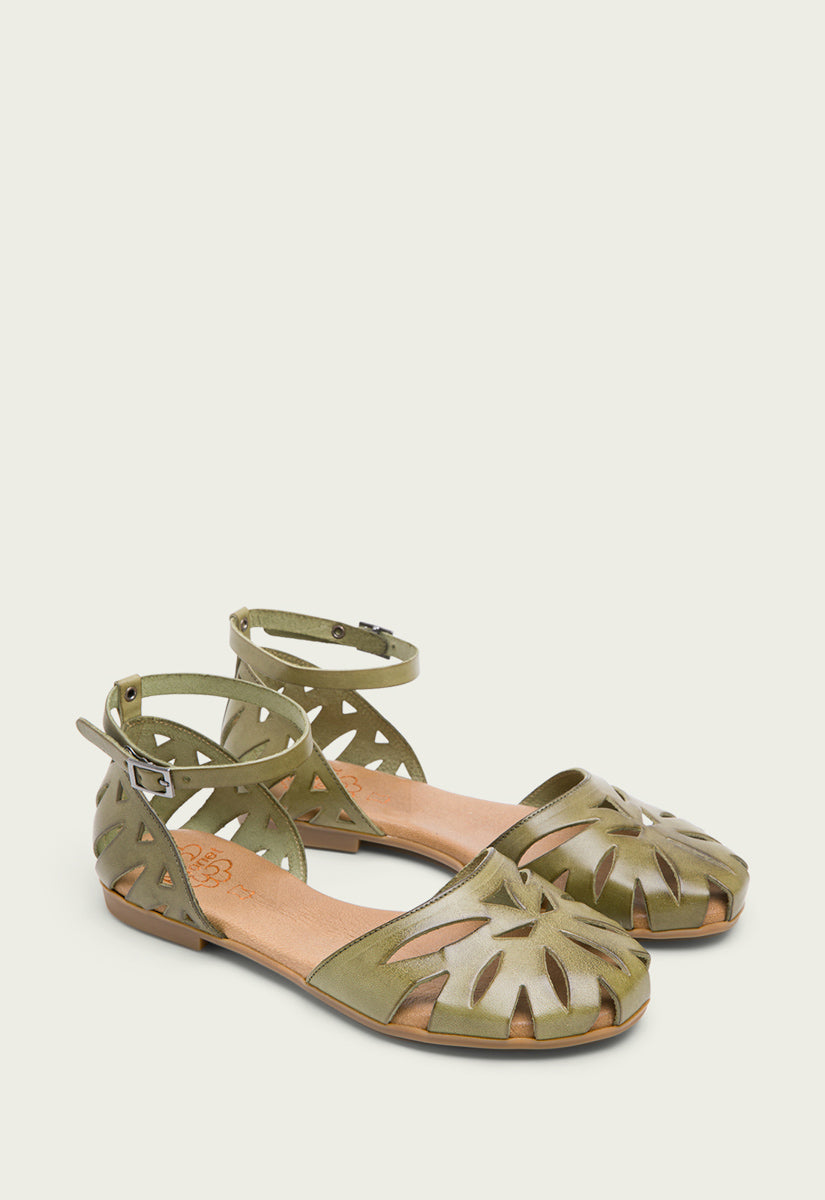 porronet SANDALIA PLANA PIEL KAKI BETH Tienda