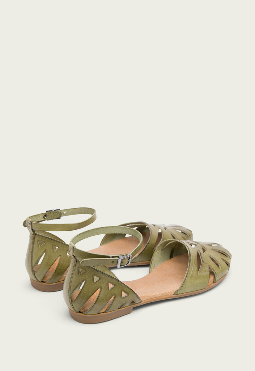 porronet SANDALIA PLANA PIEL KAKI BETH Tienda