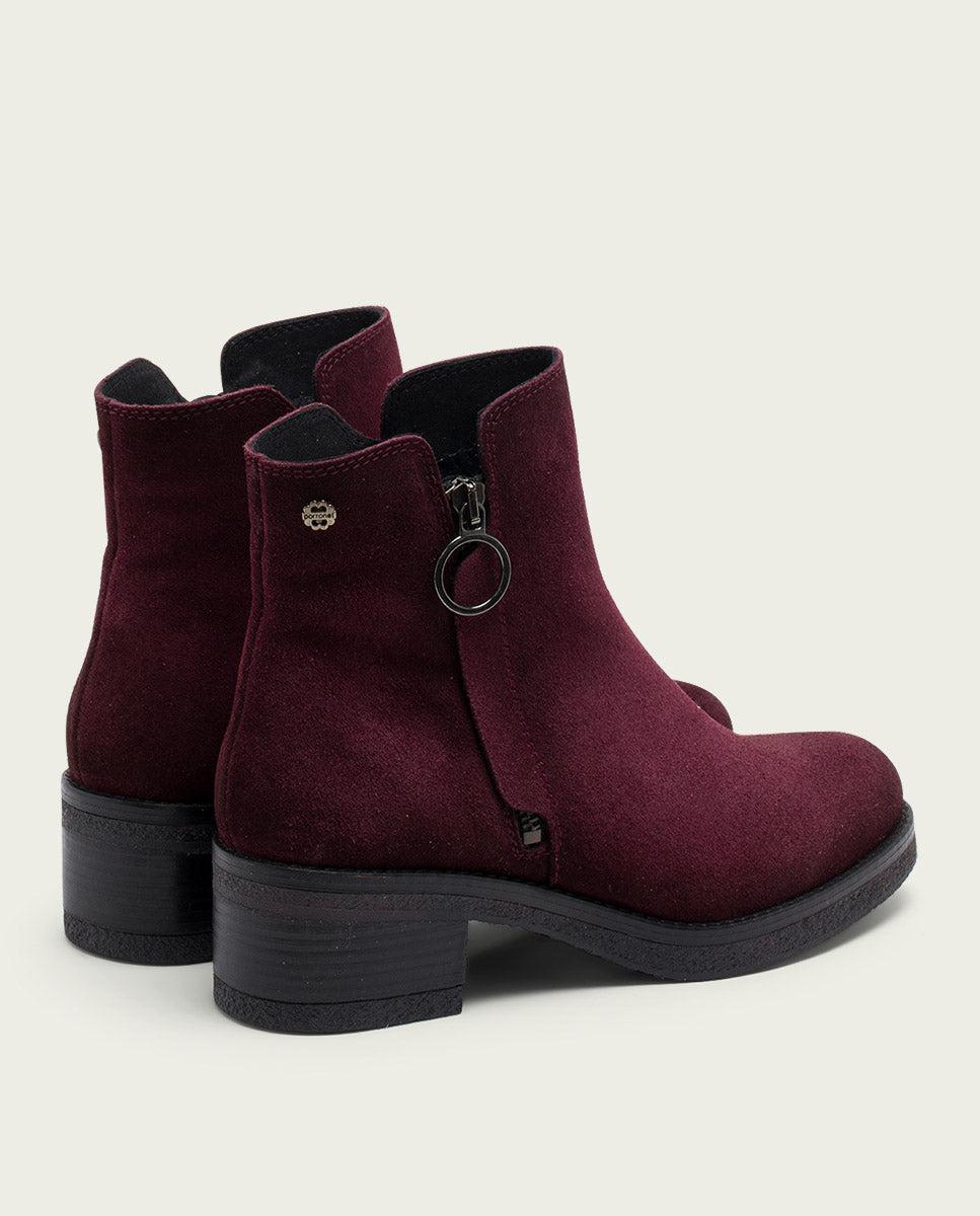 porronet BOTINES DE PIEL BURDEOS CON CREMALLERA GLEDA Últimos 2 días