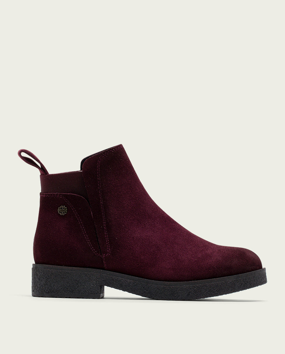 porronet BOTINES DE PIEL BURDEOS CON ELÁSTICOS DALIA