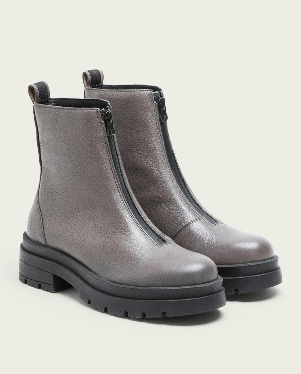 porronet BOTINES TRACK PIEL GRIS CON CREMALLERA NALA