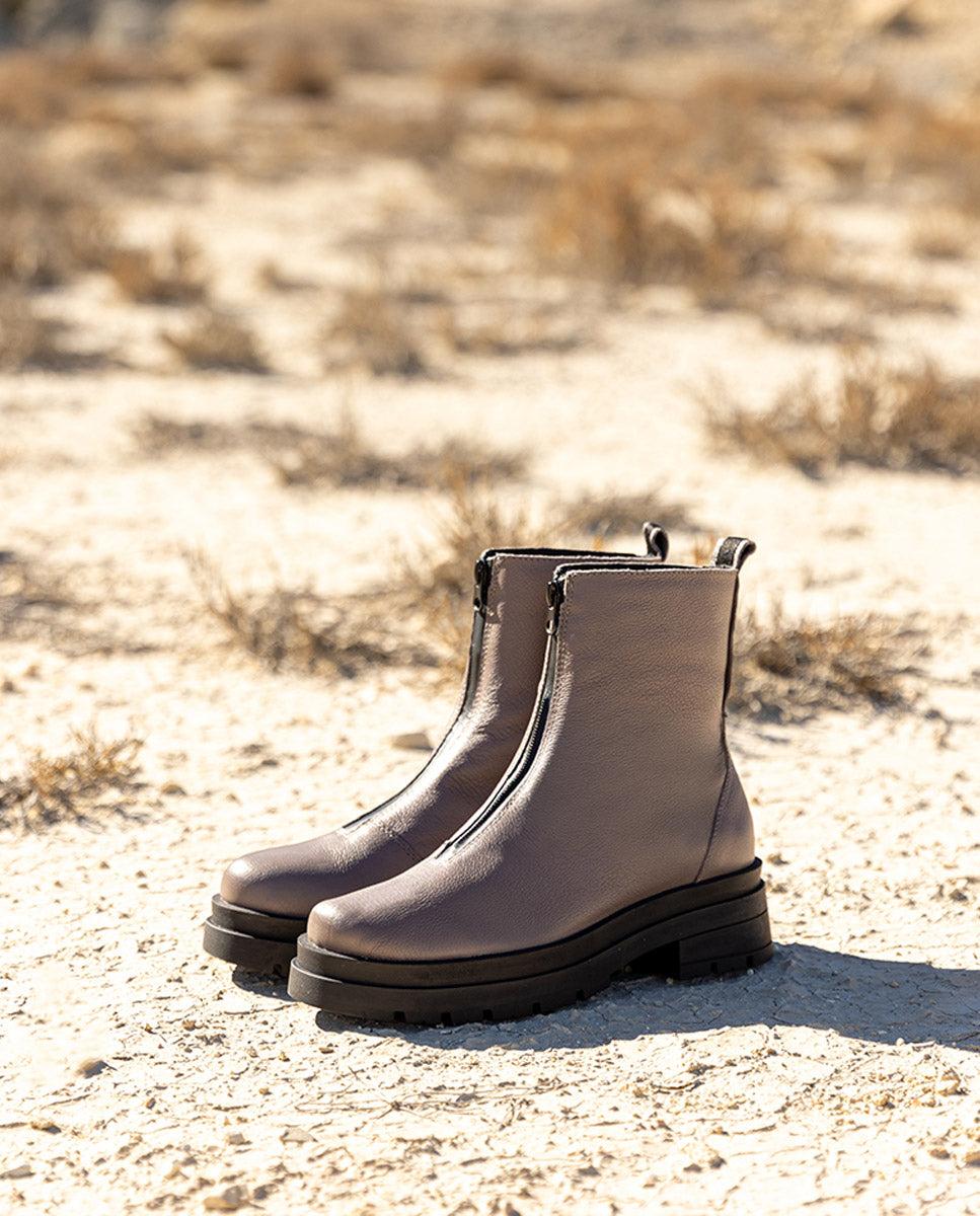 porronet BOTINES TRACK PIEL GRIS CON CREMALLERA NALA Oferta especial de fábrica