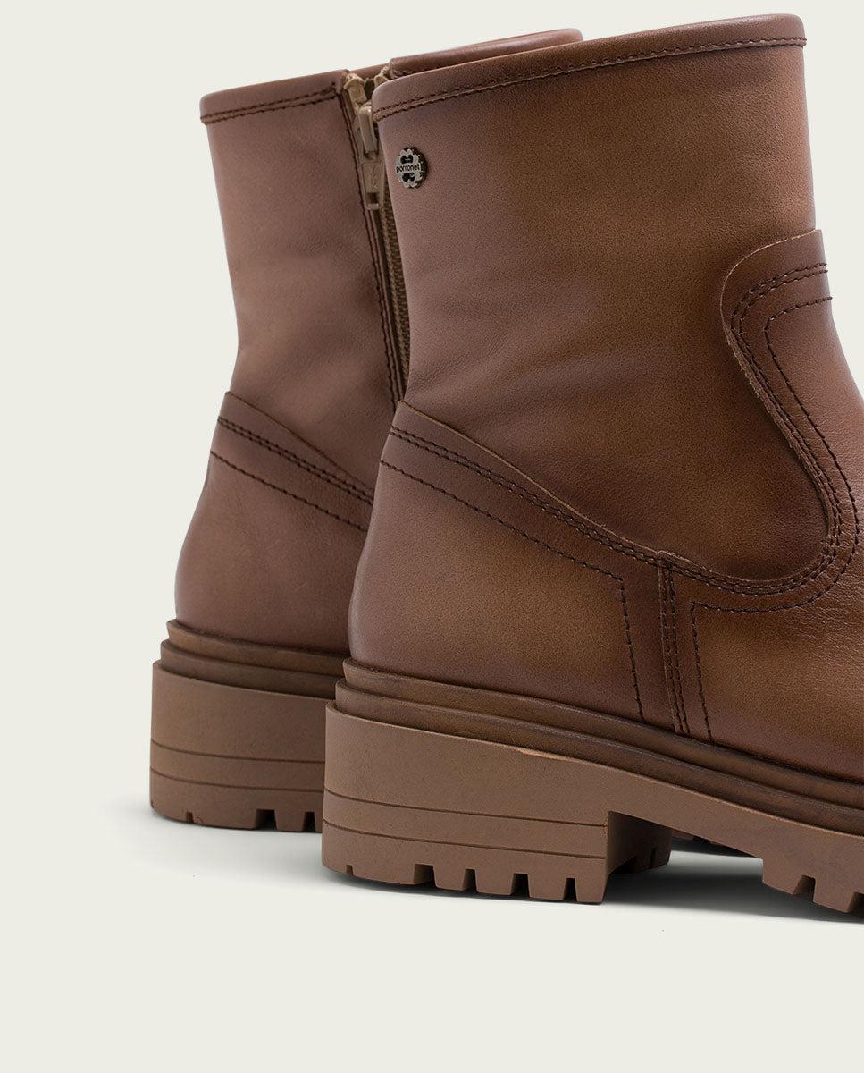 porronet BOTINES DE PIEL TAUPE CON CREMALLERA FIALA Promoción trimestral