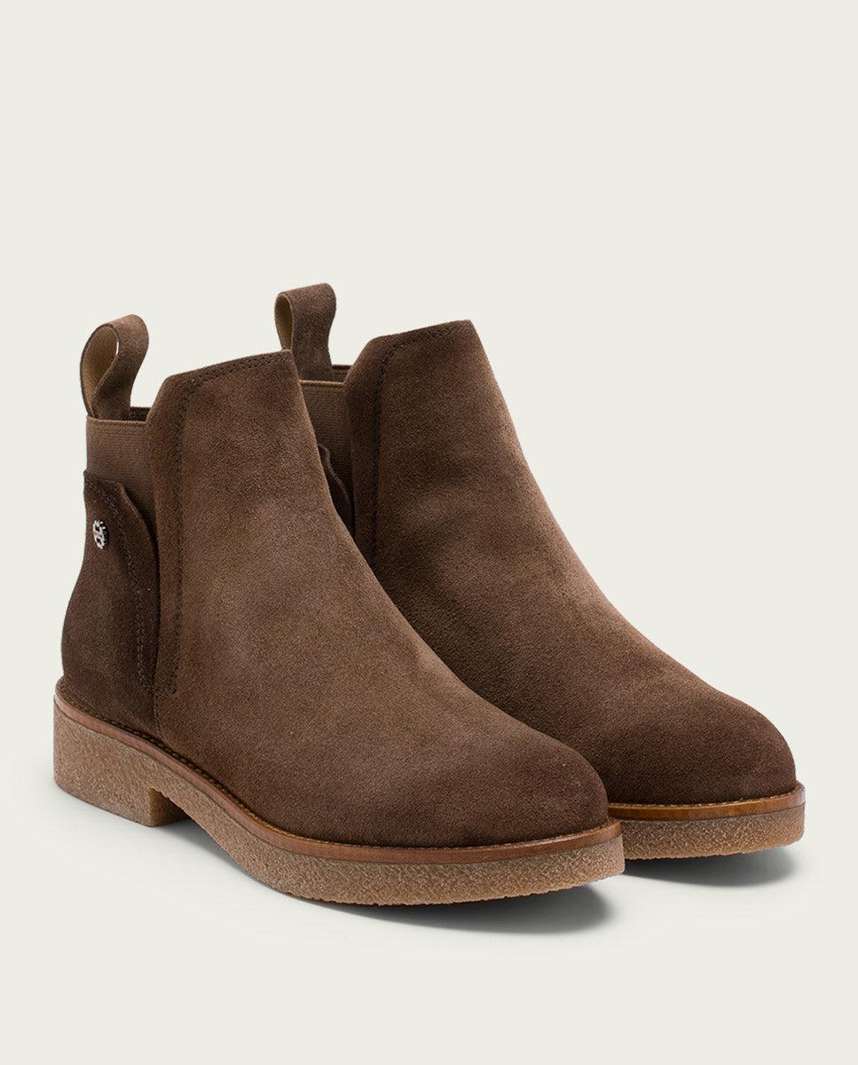 porronet BOTINES DE PIEL MOKA CON ELÁSTICOS DALIA Envío internacional gratuito