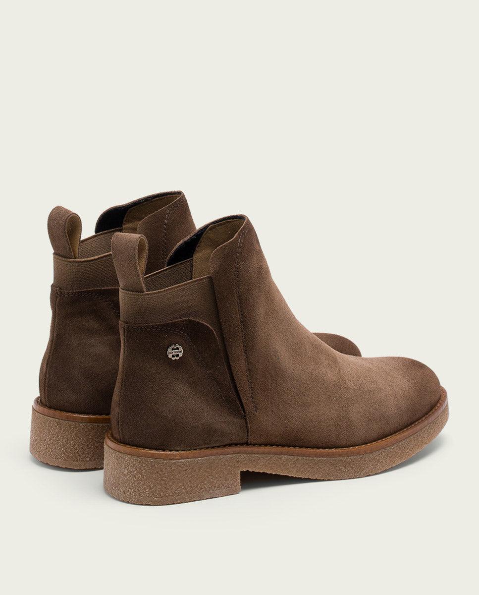 porronet BOTINES DE PIEL MOKA CON ELÁSTICOS DALIA Envío internacional gratuito