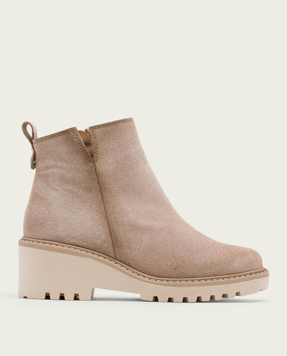 porronet BOTINES DE PIEL CON CUÑA Y CREMALLERA ARENA LIDIA Tienda de fábrica