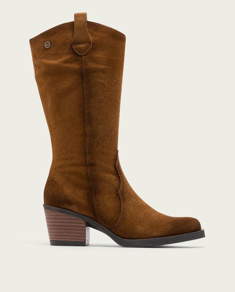 porronet BOTAS COWBOY DE PIEL CUERO CON CREMALLERA HILDA En oferta