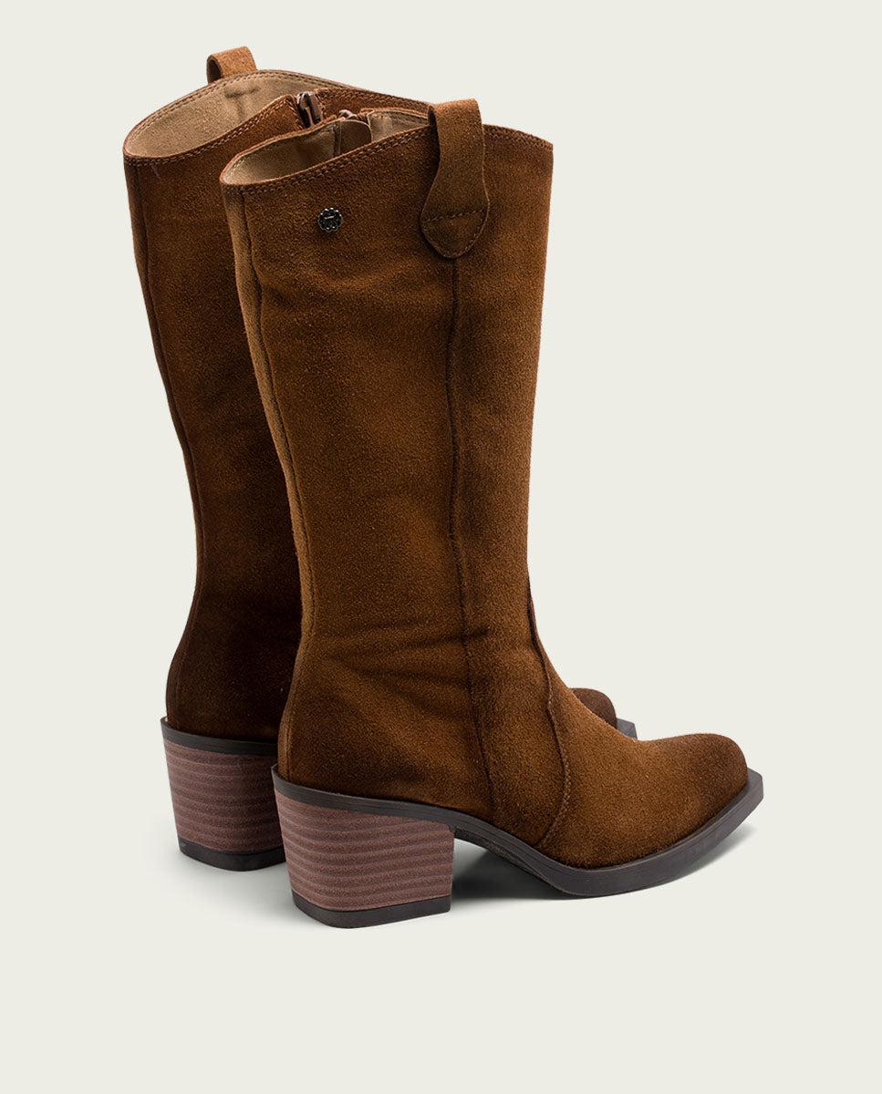 porronet BOTAS COWBOY DE PIEL CUERO CON CREMALLERA HILDA En oferta