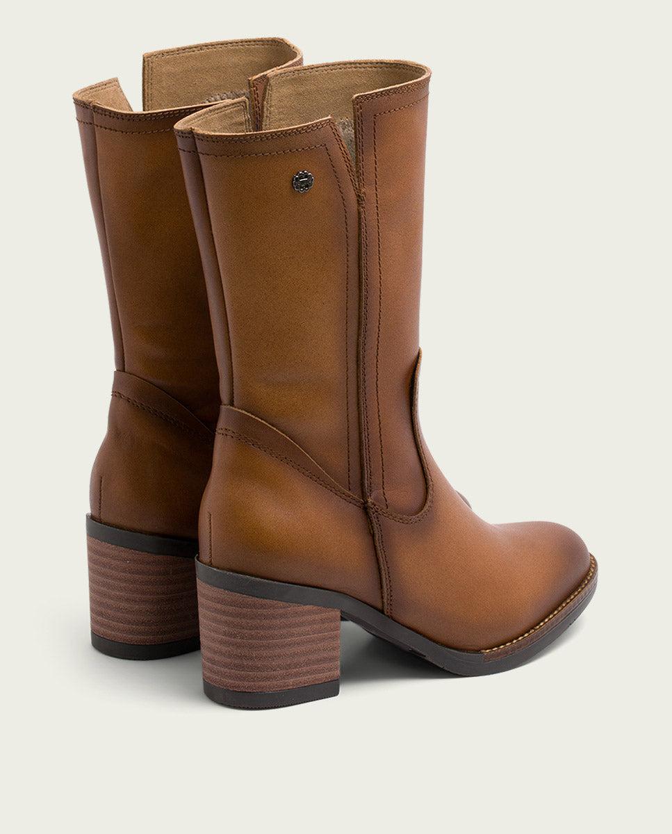 porronet BOTAS DE PIEL CUERO CON CREMALLERA JANIA Descuentos del mes