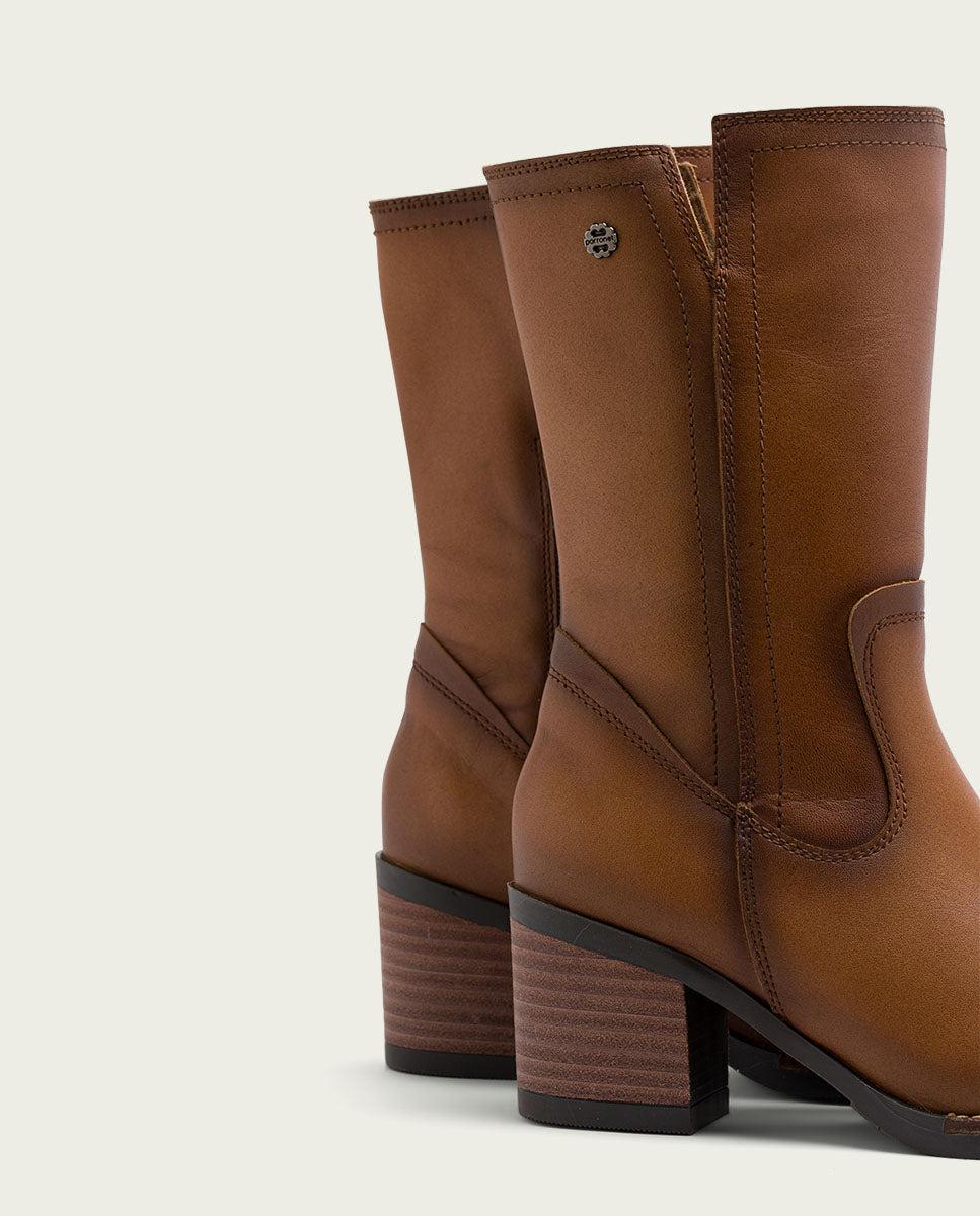 porronet BOTAS DE PIEL CUERO CON CREMALLERA JANIA Descuentos del mes
