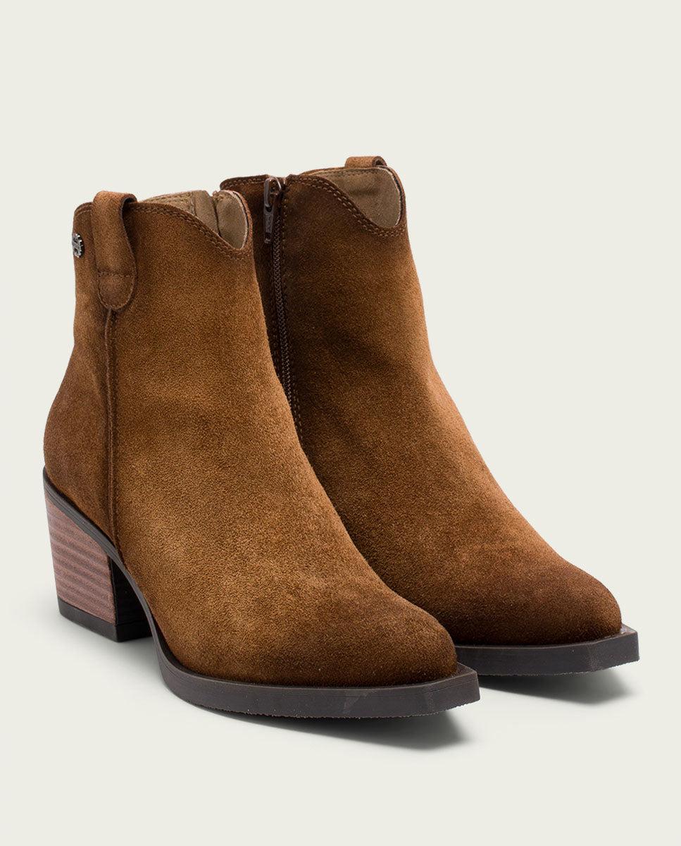 porronet BOTINES COWBOY DE PIEL CUERO CON CREMALLERA HEBE Descuento por venta flash