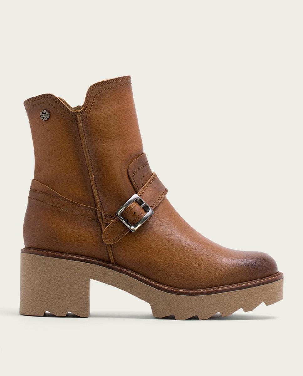 porronet BOTINES DE PIEL CON CREMALLERA CUERO MALIA