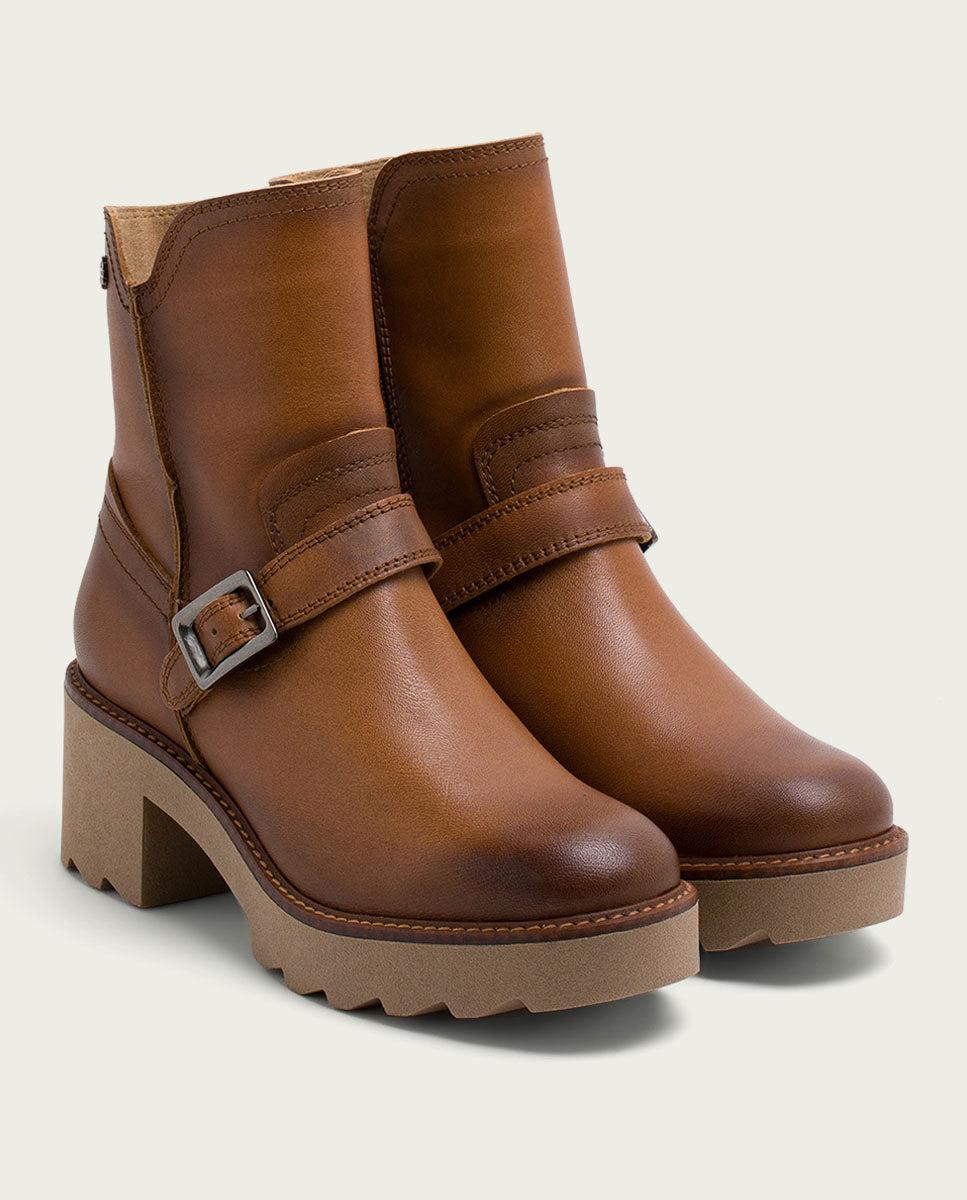 porronet BOTINES DE PIEL CON CREMALLERA CUERO MALIA Ofertas de temporada