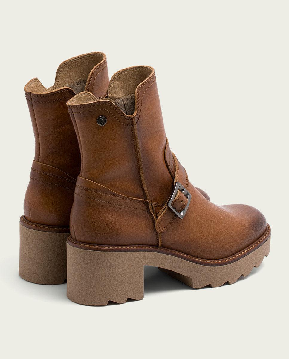 porronet BOTINES DE PIEL CON CREMALLERA CUERO MALIA Ofertas de temporada