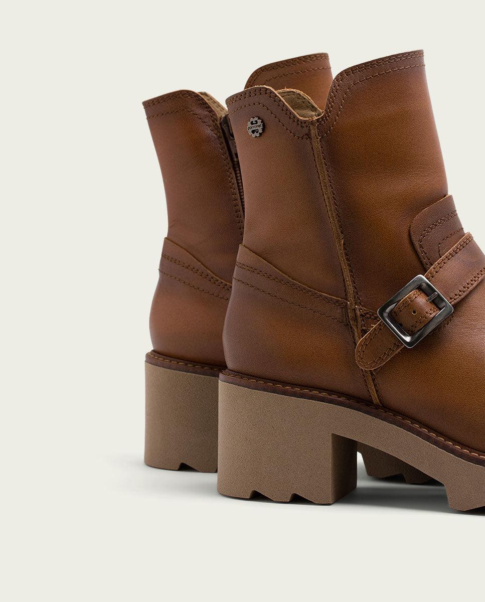 porronet BOTINES DE PIEL CON CREMALLERA CUERO MALIA Ofertas de temporada